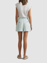 Lori Viscose-Linen Front Pleat Suit Shorts