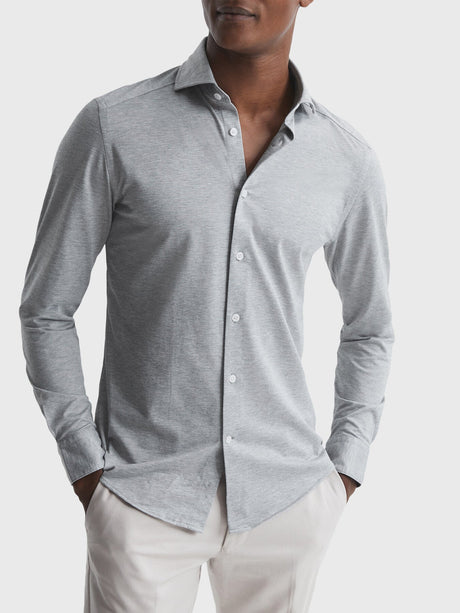 Nate Cutaway Collar Jersey Slim Fit Shirt