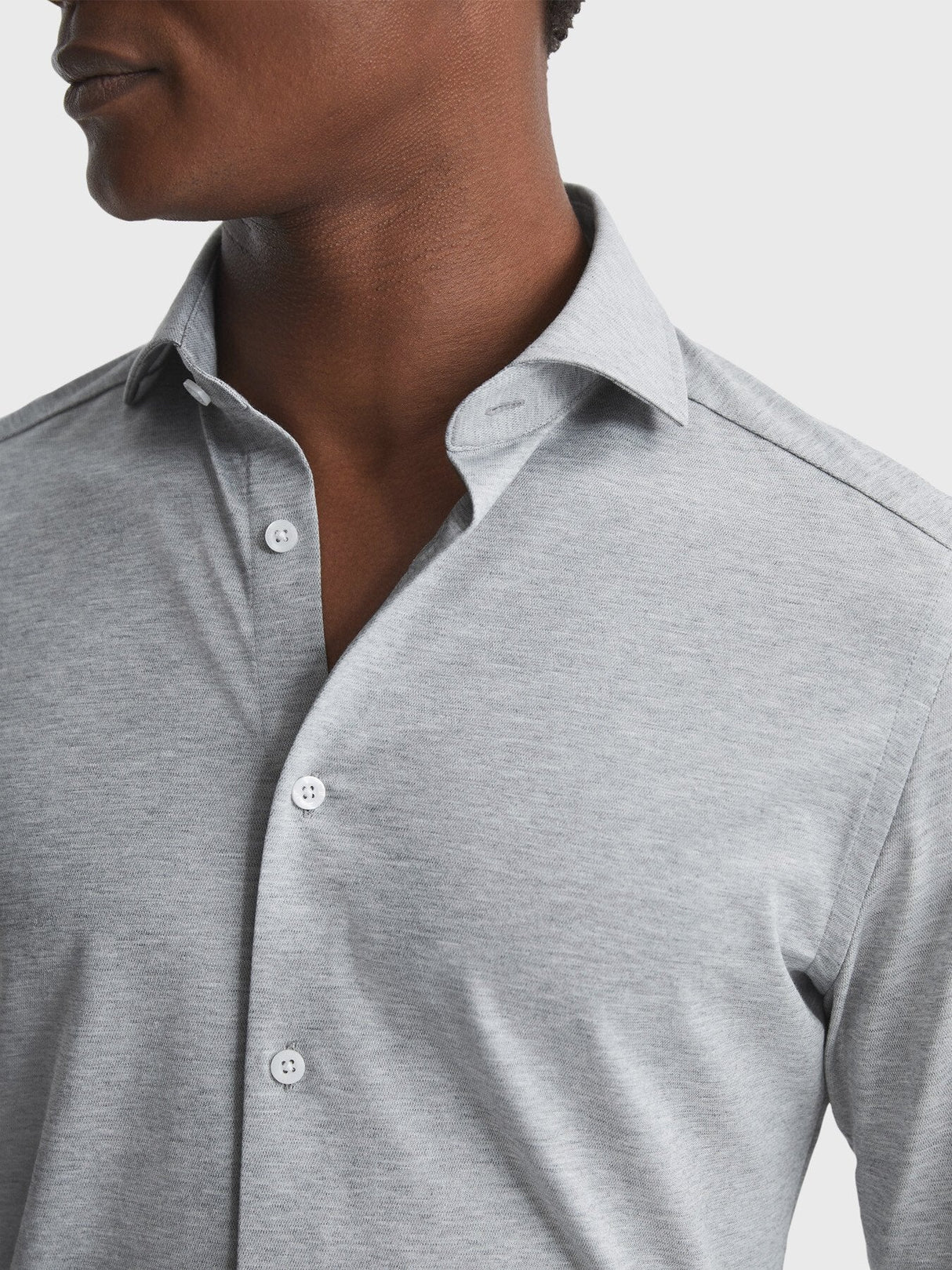 Nate Cutaway Collar Jersey Slim Fit Shirt