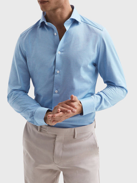 Nate  Cutaway Collar Jersey Slim Fit Shirt