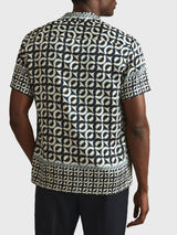 Prentice Geometric Print Cuban Collar Shirt