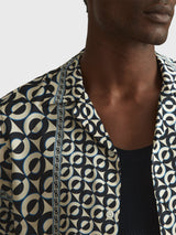 Prentice Geometric Print Cuban Collar Shirt