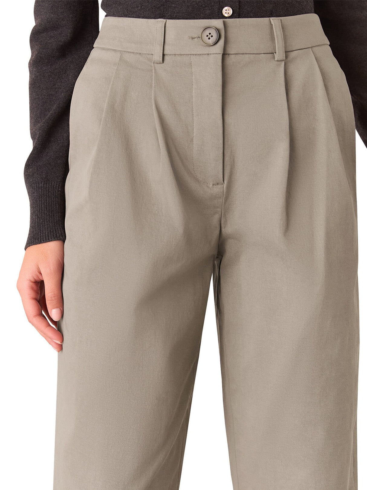 Taupe Bethany Barrel Leg Trouser