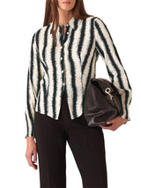 Ivory/Multi Hazy Stripe Fitted Shirt