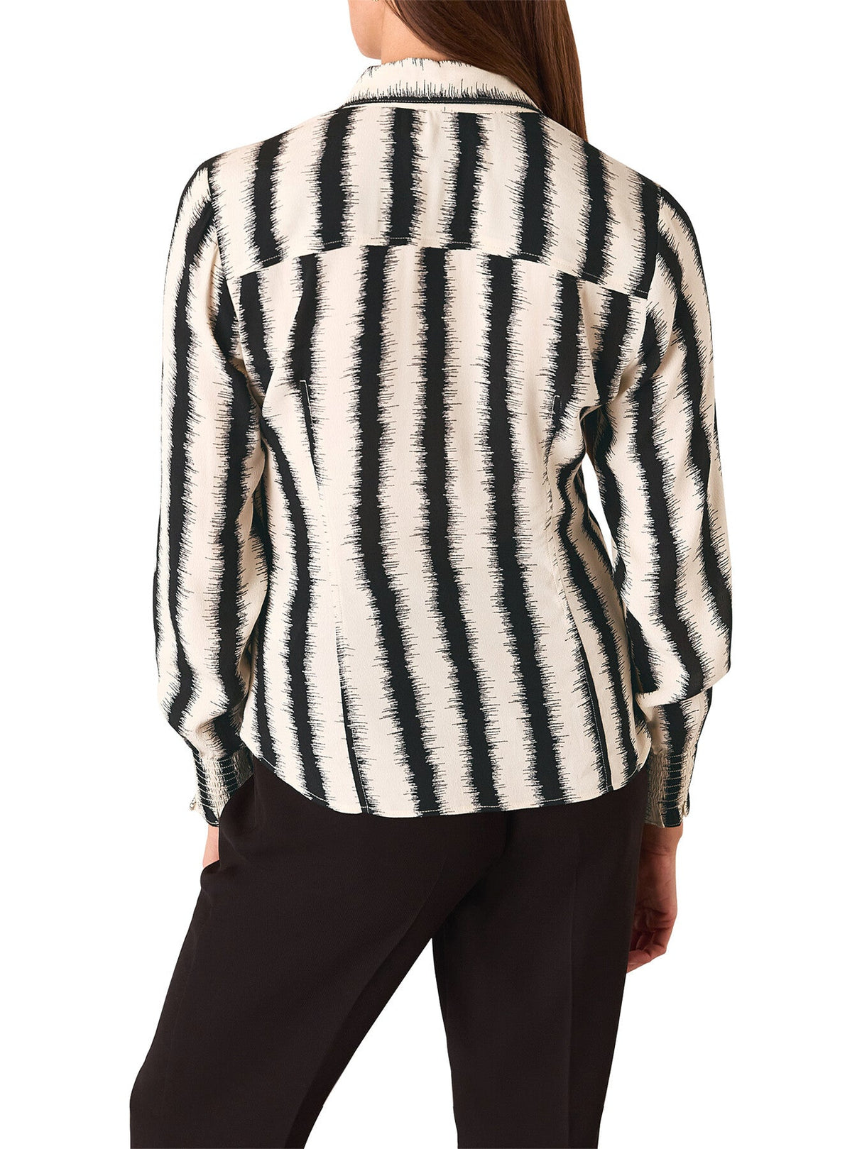 Ivory/Multi Hazy Stripe Fitted Shirt