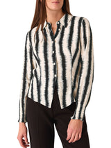 Ivory/Multi Hazy Stripe Fitted Shirt