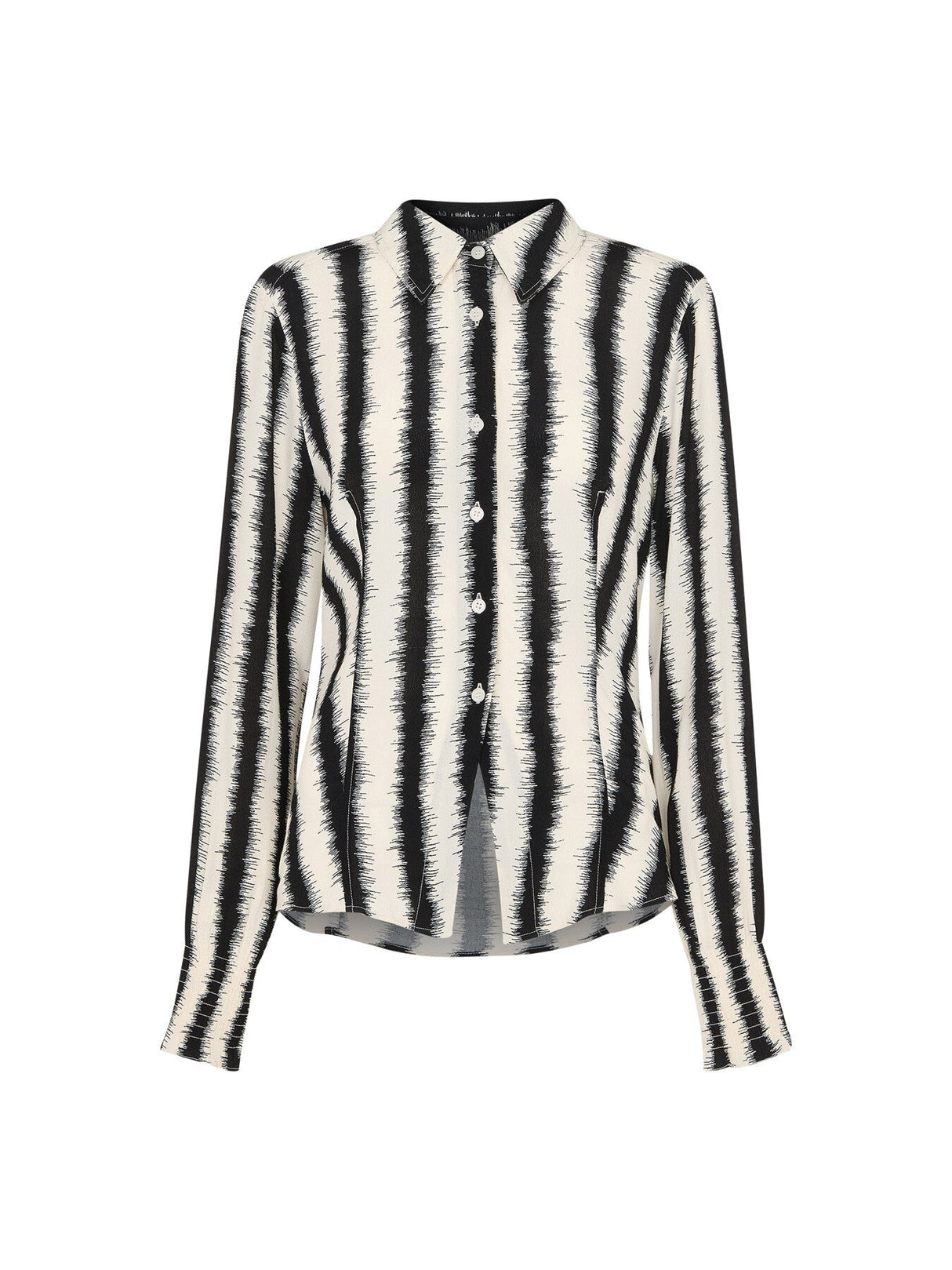 Ivory/Multi Hazy Stripe Fitted Shirt
