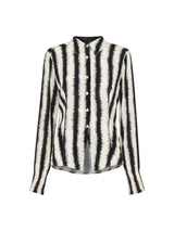 Ivory/Multi Hazy Stripe Fitted Shirt