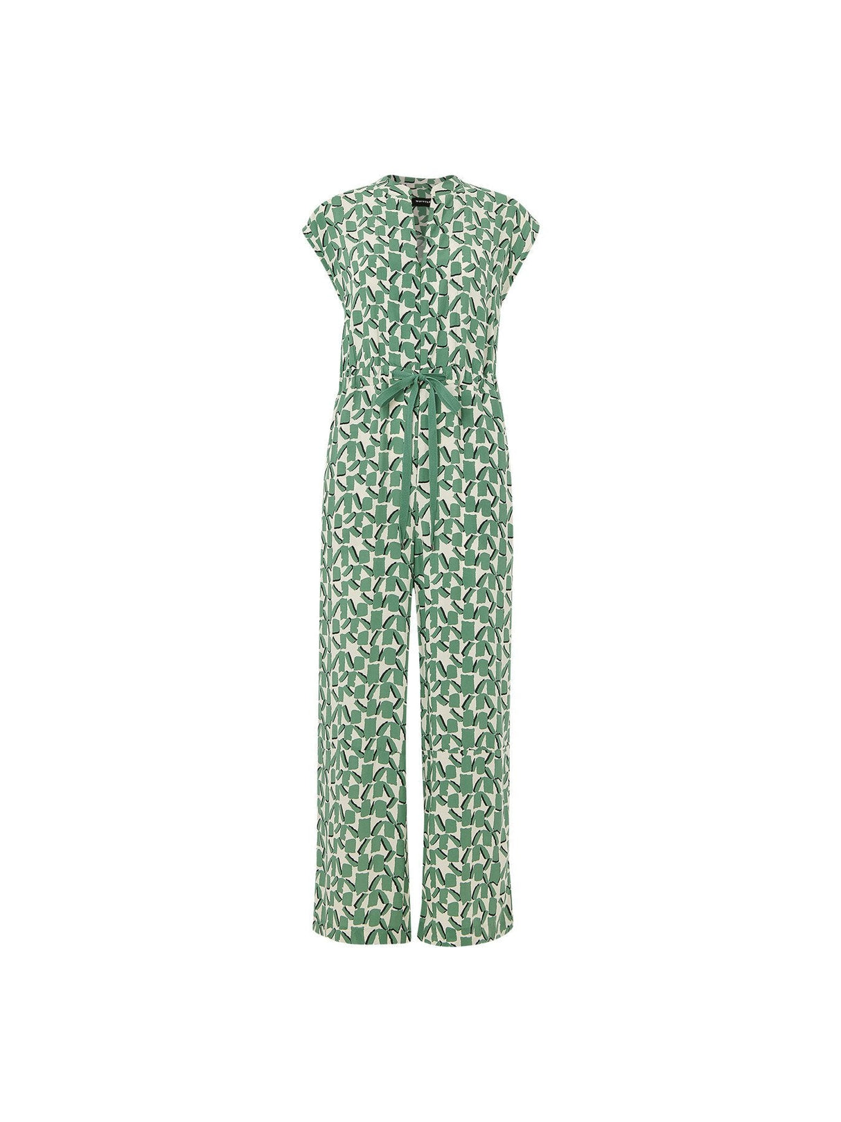 Ivory/Multi Abstract Squares Jumpsuit