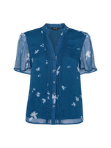 Blue/Multi Sun Bleached Floral Blouse