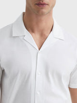 Caspa Mercerised Jersey Cuban Collar Shirt