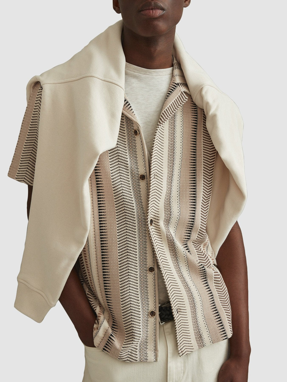 Archer Jacquard Aztec Cuban Collar Shirt
