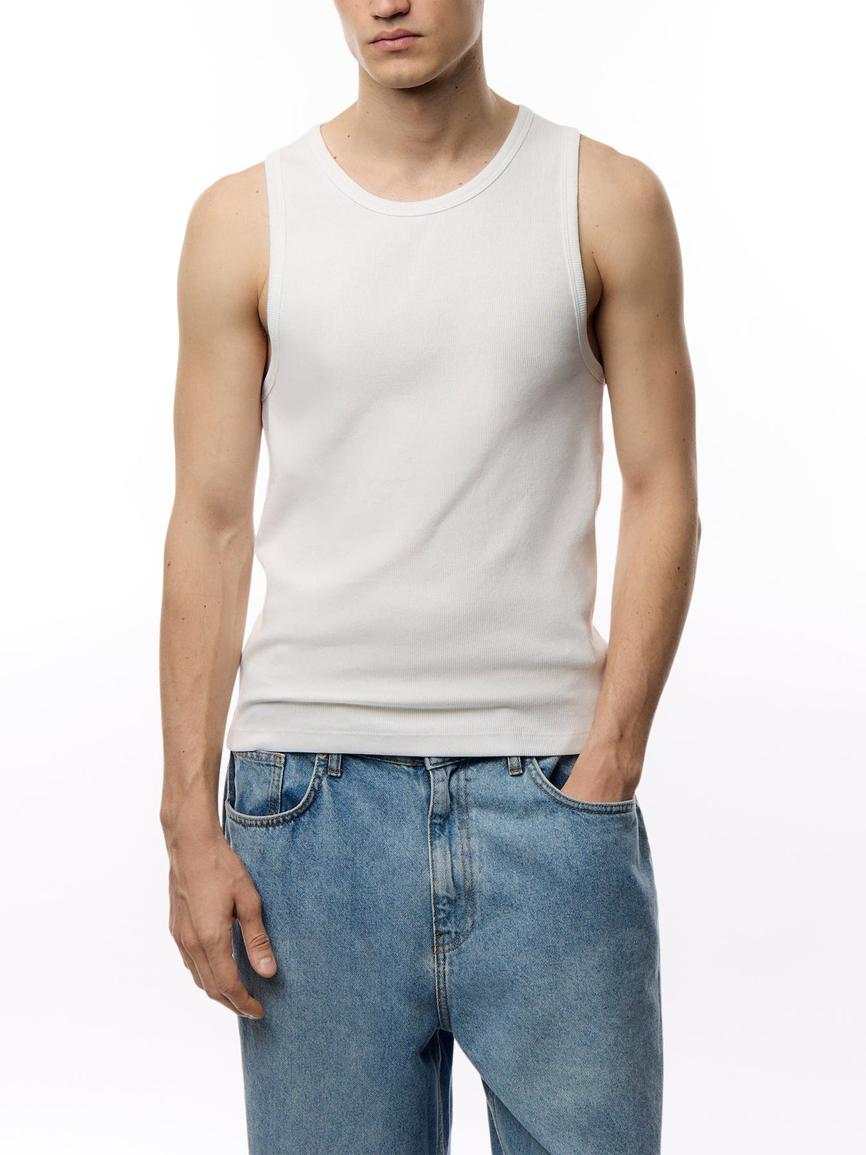 Montague Vest Rib White
