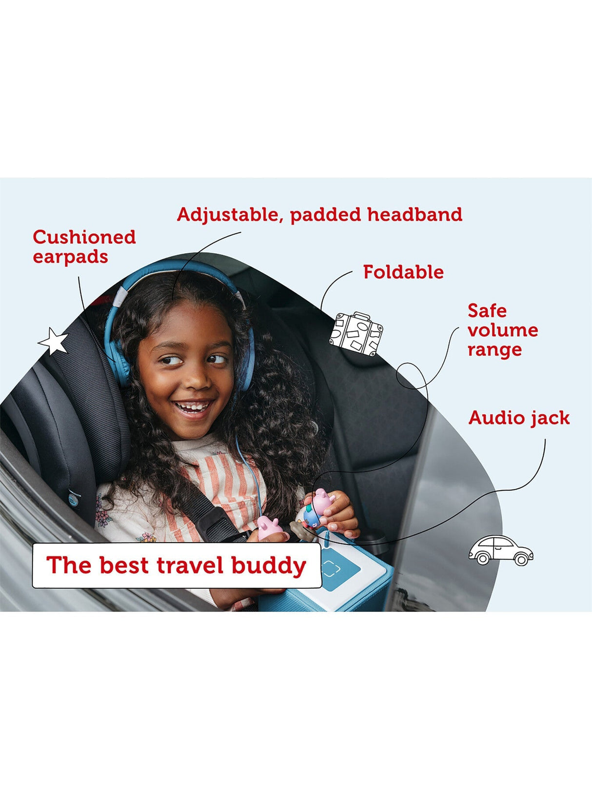 Foldable Headphones - Light Blue