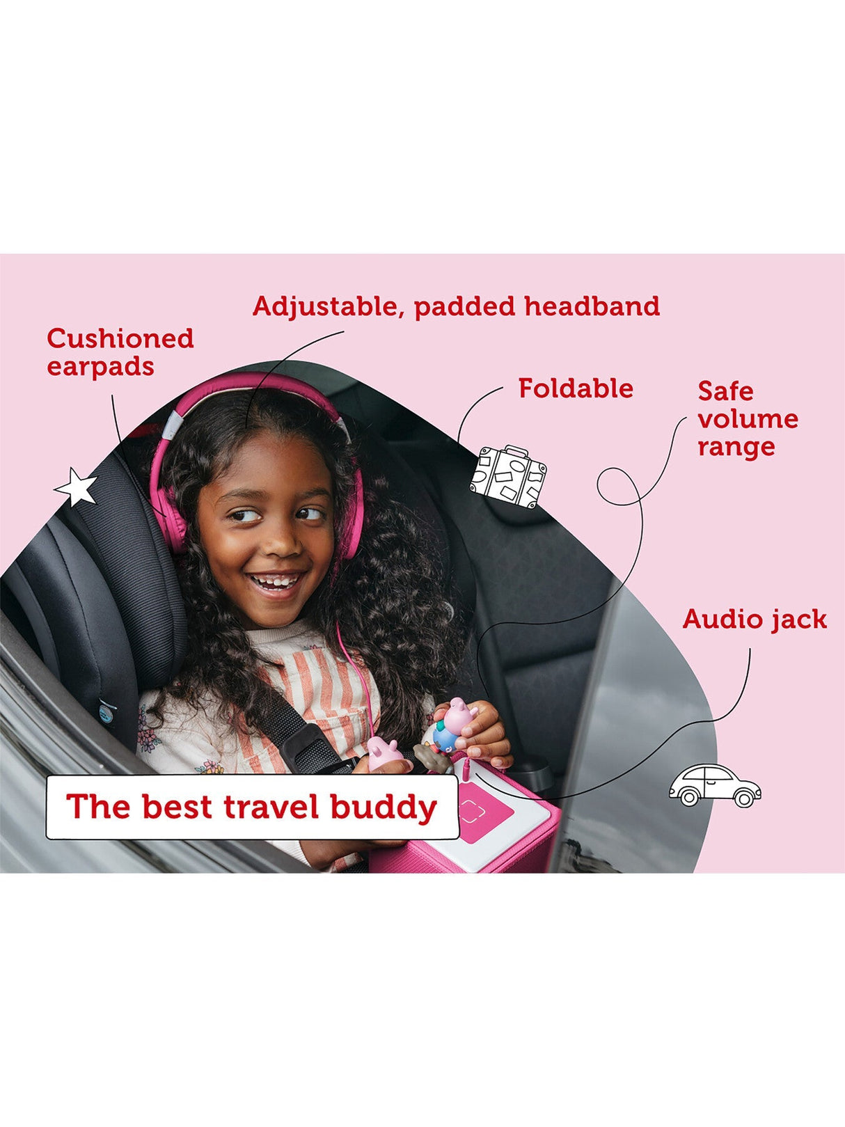 Foldable Headphones - Pink