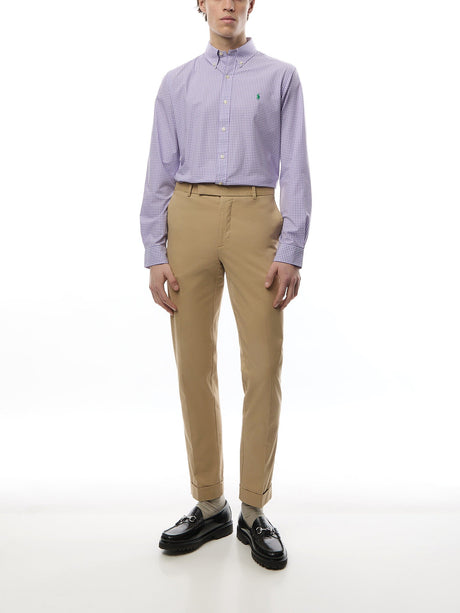 Custom Fit Gingham Stretch Poplin Shirt