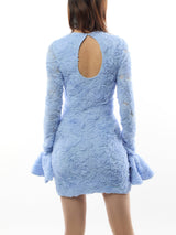 Flower Mesh Mini Dress