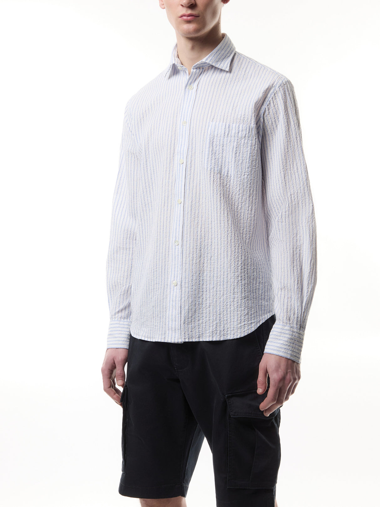Seer Sucker Strpe Paul Men Woven Shirt
