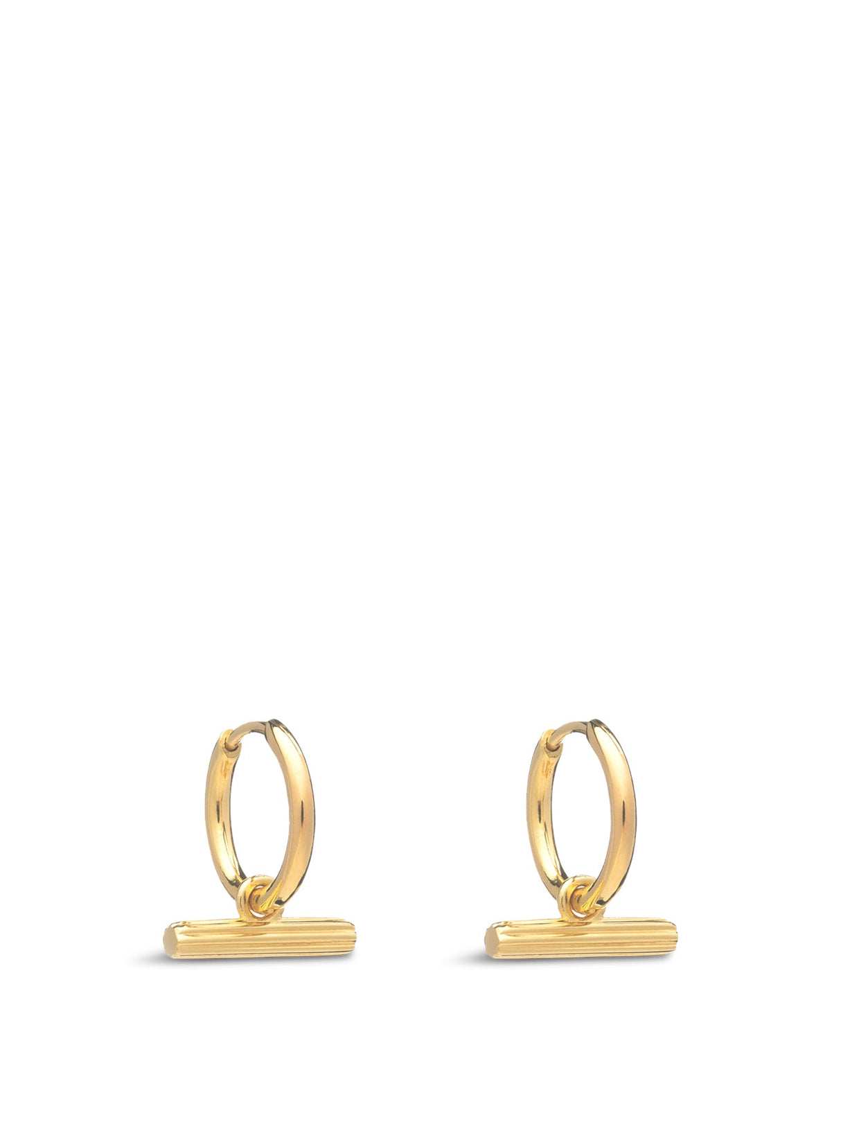 Mini T-Bar Huggie Hoop Earrings
