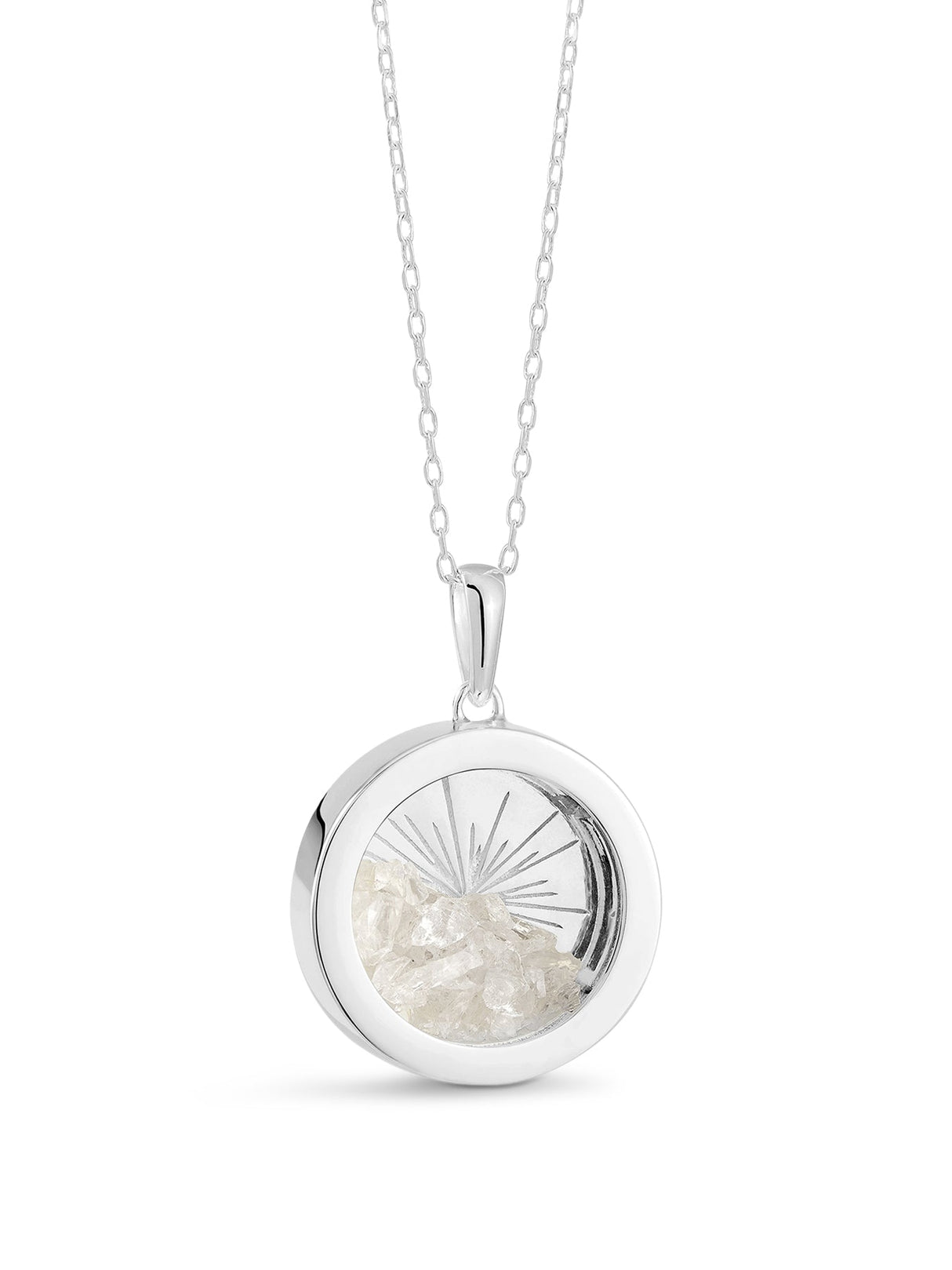 Medium Deco Sun Birthstone Amulet Necklace