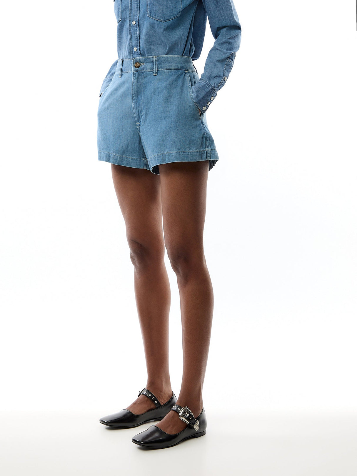 Woven Denim Shorts