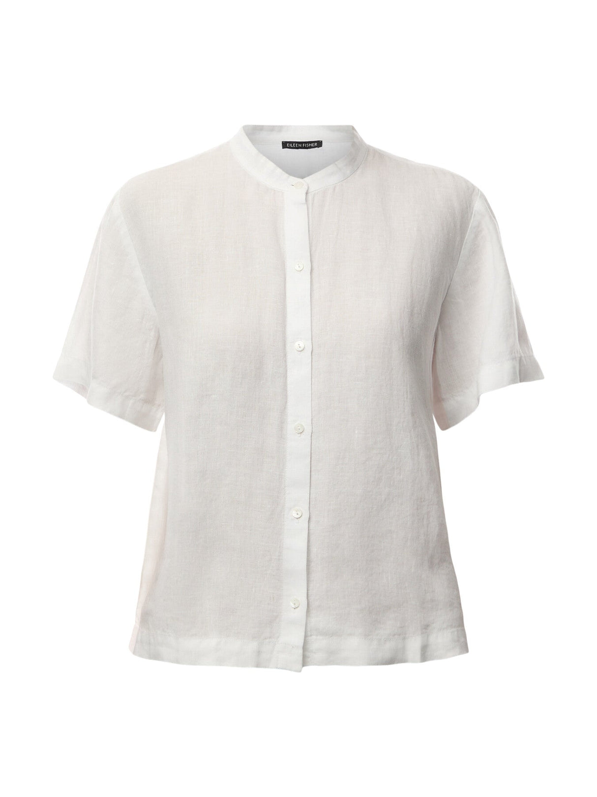 Mandarin Collar Short Slv Shirt Linen