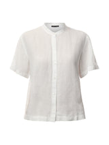 Mandarin Collar Short Slv Shirt Linen