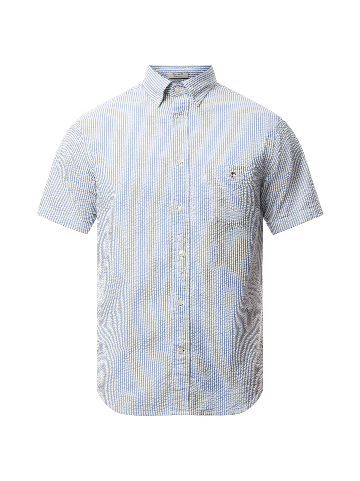 Regular Fit Striped Seersucker Short Sleeve Shirt