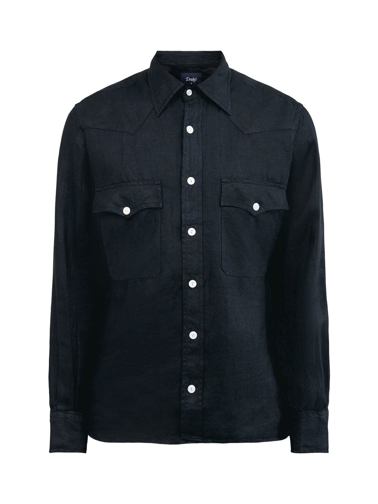 Linen Two-Pocket Twill Western Shirt