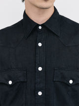 Linen Two-Pocket Twill Western Shirt