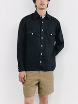 Linen Two-Pocket Twill Western Shirt