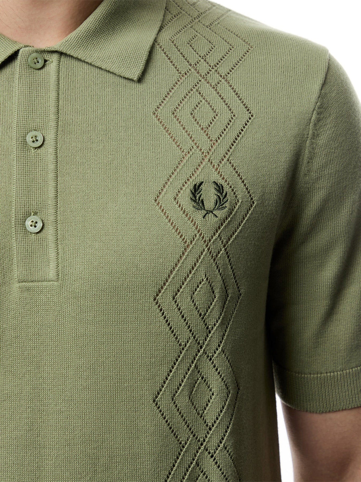 Pointelle Knitted Polo Shirt