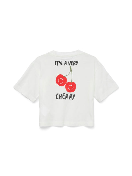 Short Sleeve Cherry Crop Top