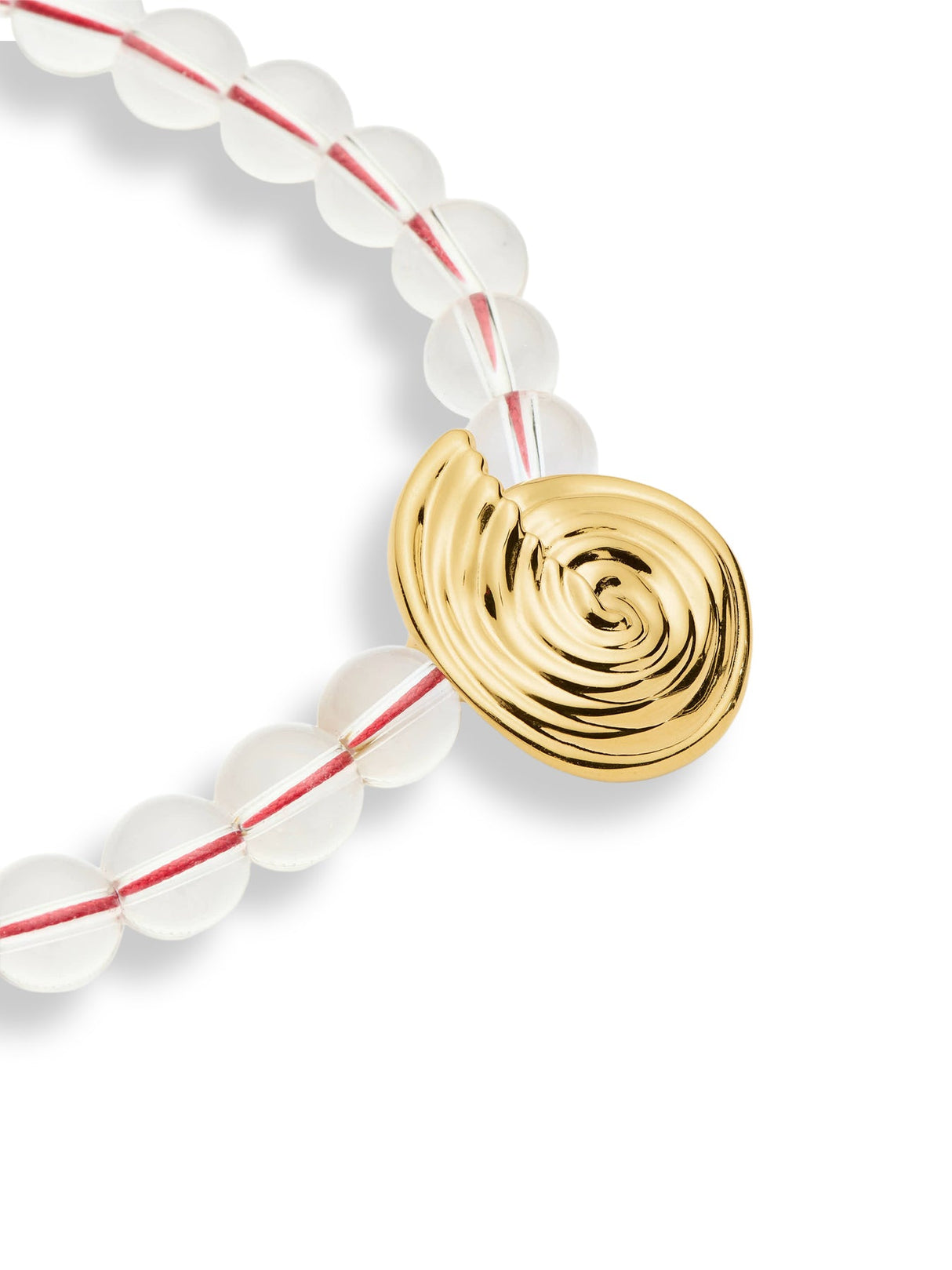 Spiral Clear Beaded Pendant Necklace