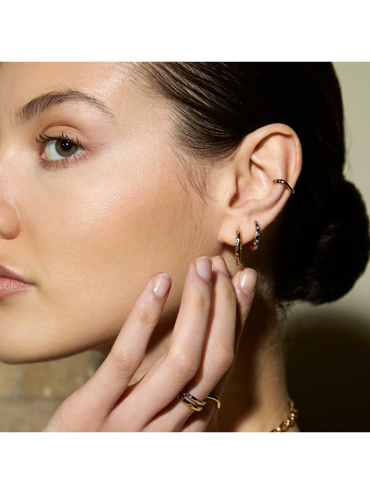 Molten Texture Opal Hoops