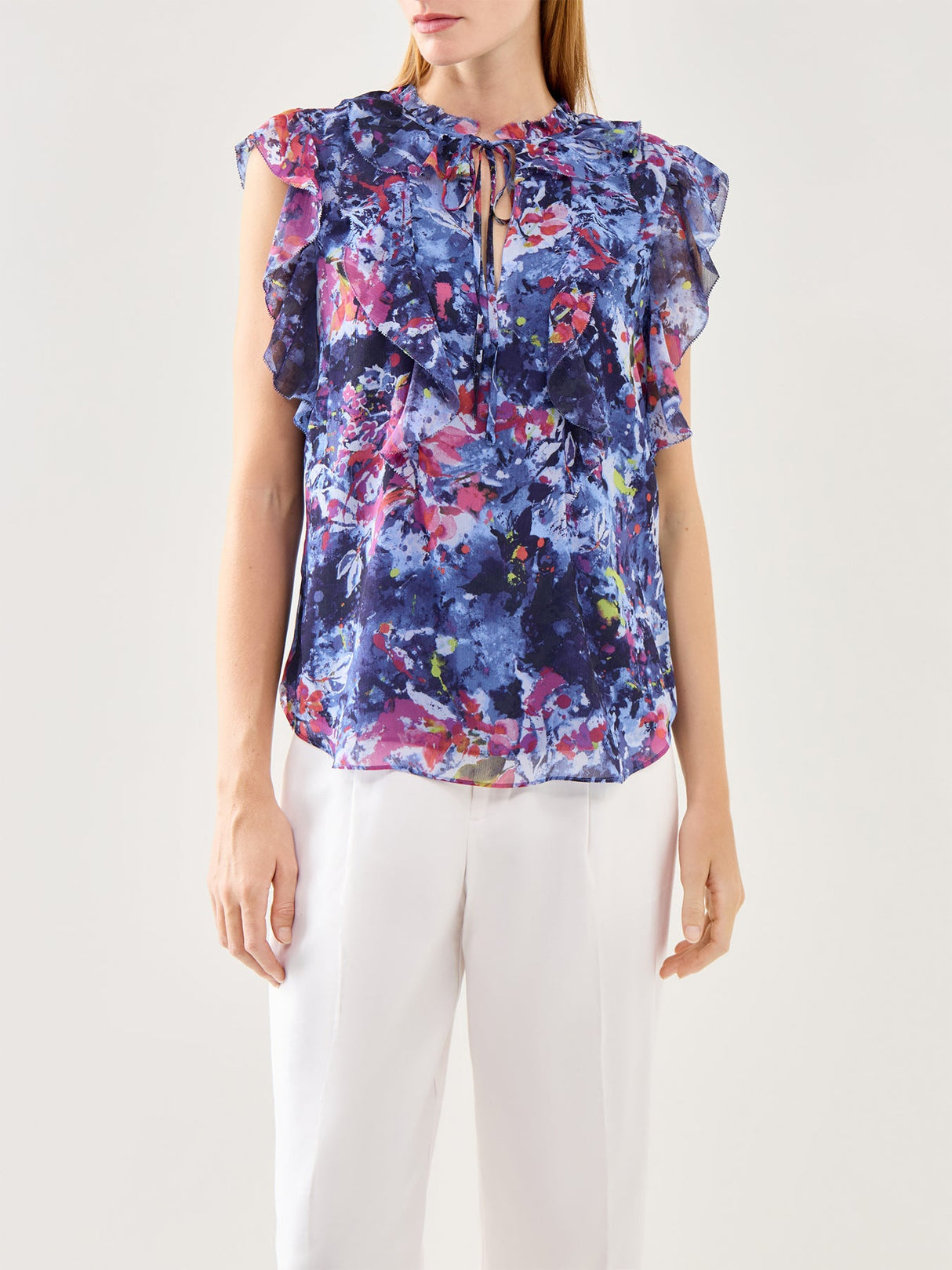 Perlette Floral Ruffle Blouse