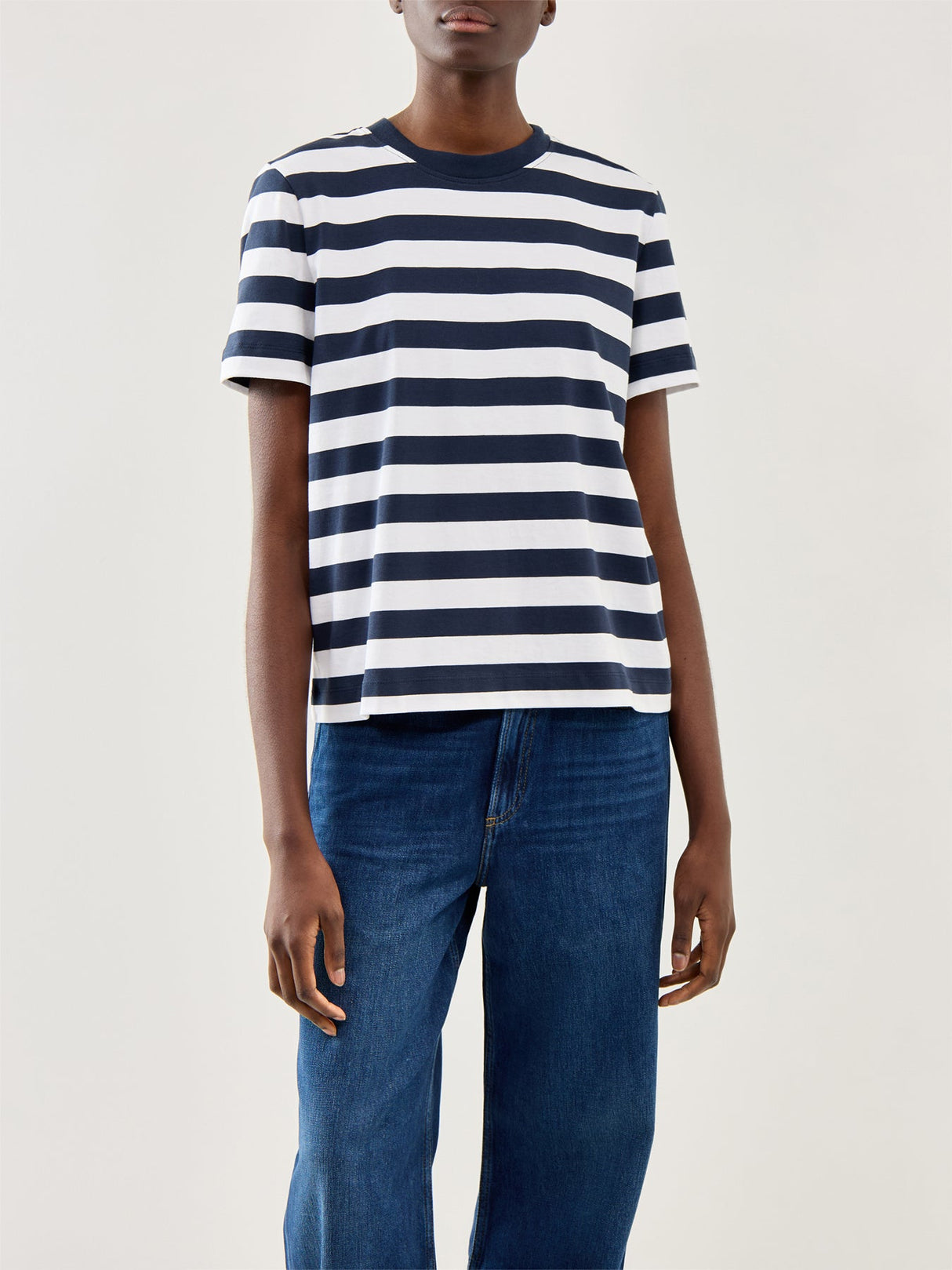 Essential Short Sleeve Striped Boxy Tee