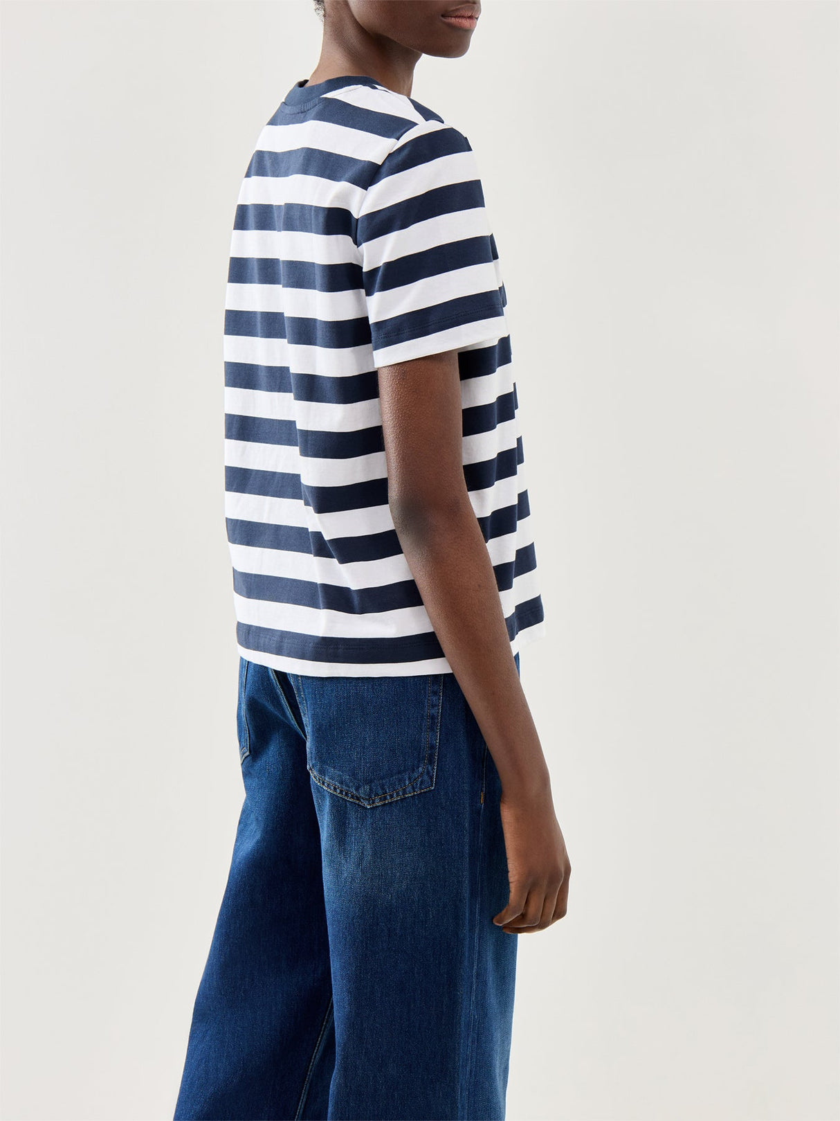 Essential Short Sleeve Striped Boxy Tee