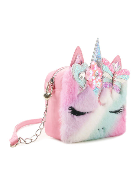 Gwen Faux Fur Crossbody Bag Bubble Gum