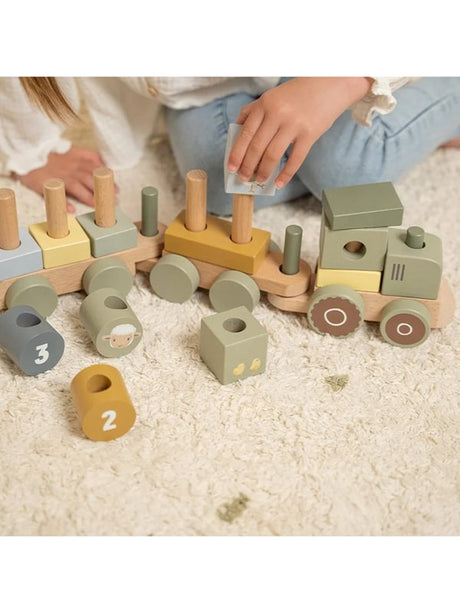 Little Farm Stacking Train Tractor Toy