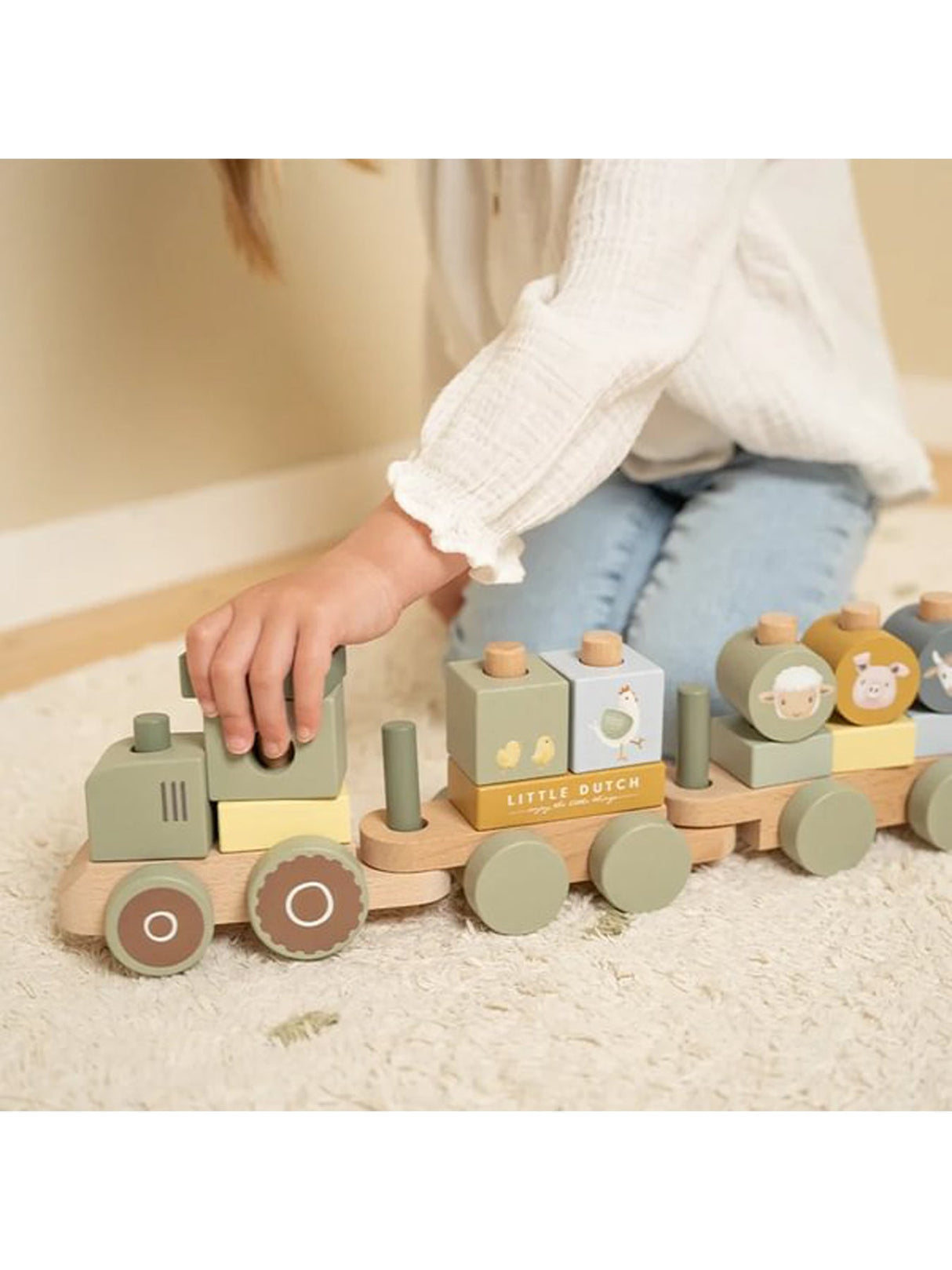 Little Farm Stacking Train Tractor Toy