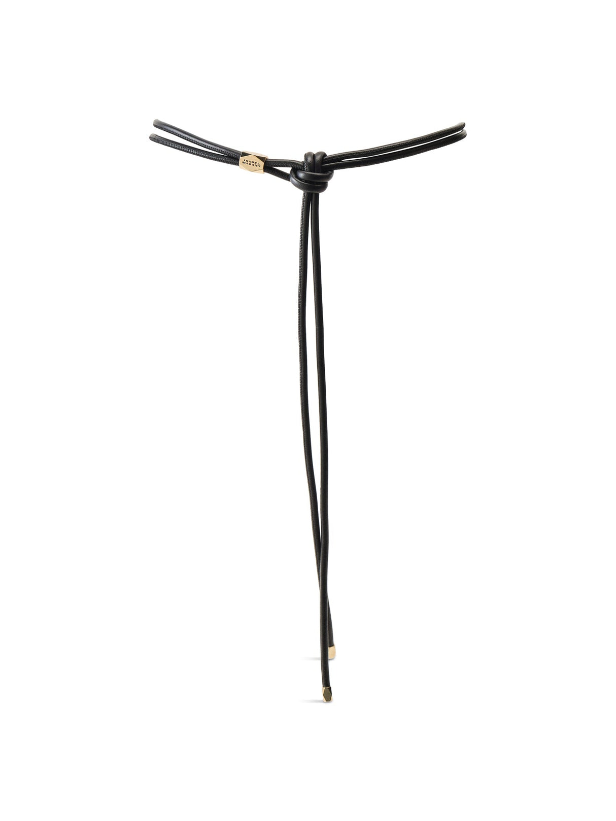 Silvia-Ga Leather String Obi Belt Black