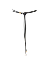 Silvia-Ga Leather String Obi Belt Black