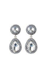 Silver Teardrop Crystal Earrings