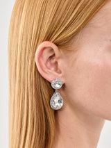Silver Teardrop Crystal Earrings