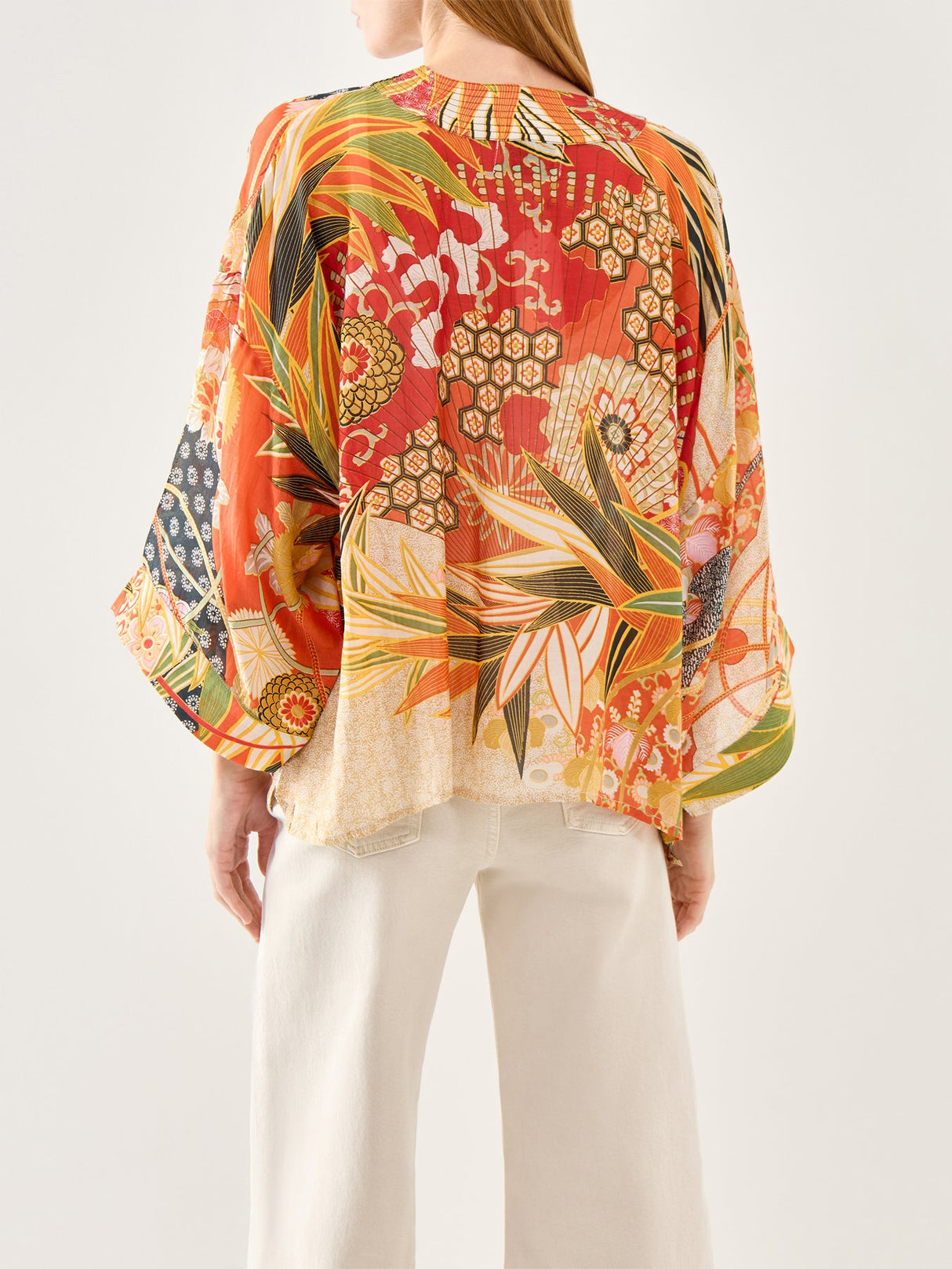 Fans Scarlet Short Kimono