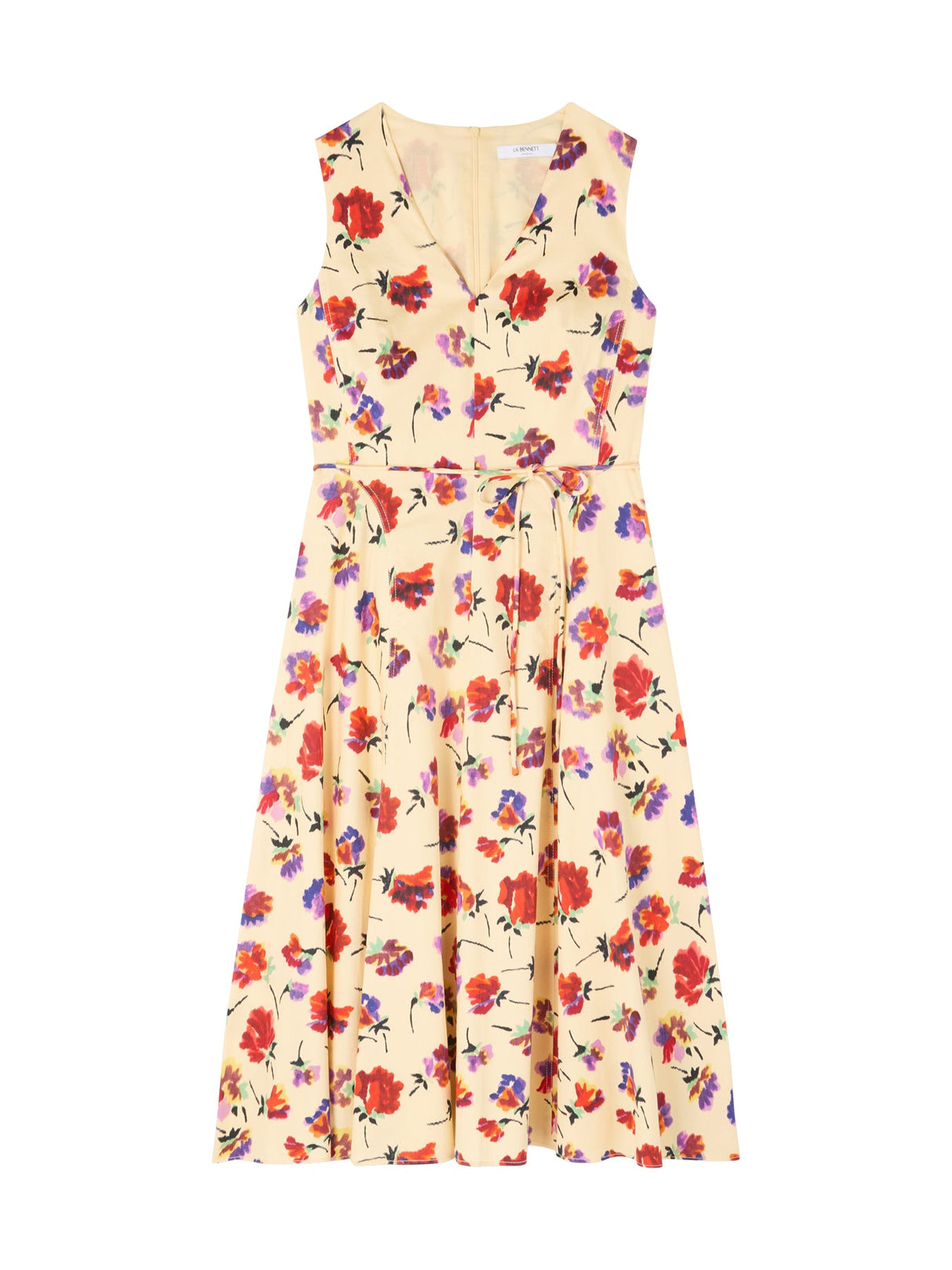 Green Esme Viscose Spot Print Fit & Flare Collared Dress