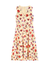 Green Esme Viscose Spot Print Fit & Flare Collared Dress