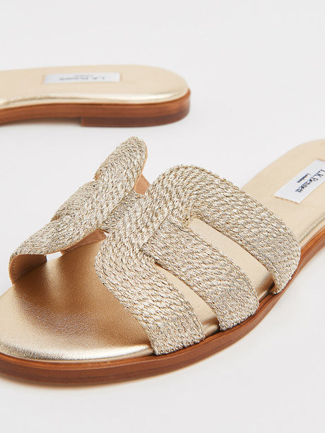 Metallic Riley Flat Sandals
