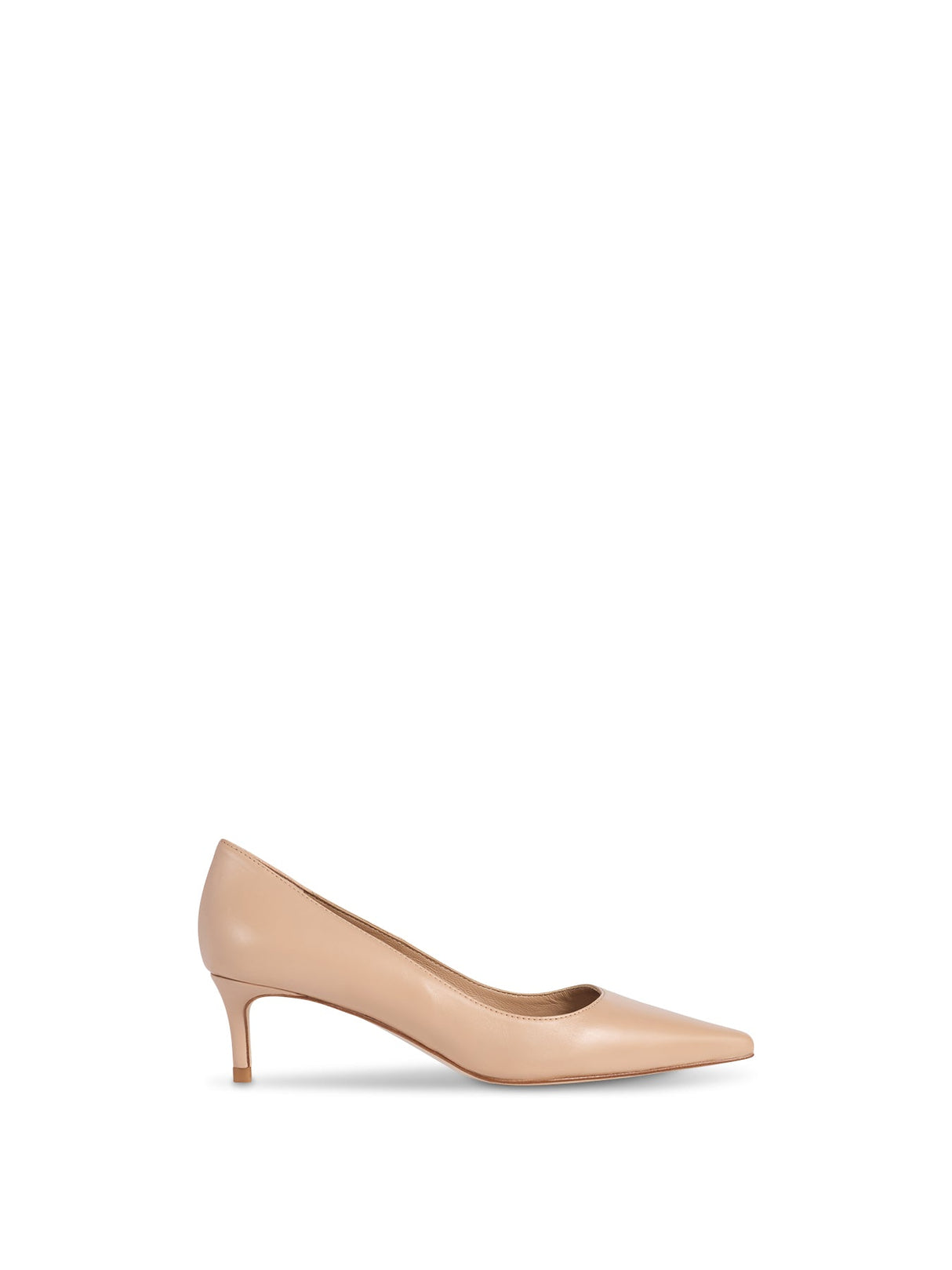 Neutral Ava Trench Suede Pointed Kitten Heel Court